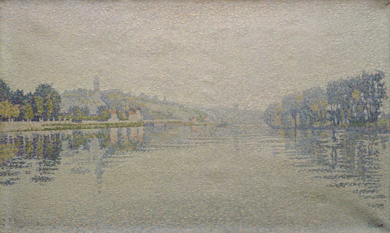 Näkymä Seine-joelle Herblayssa, 1889 tekijältä Paul Signac