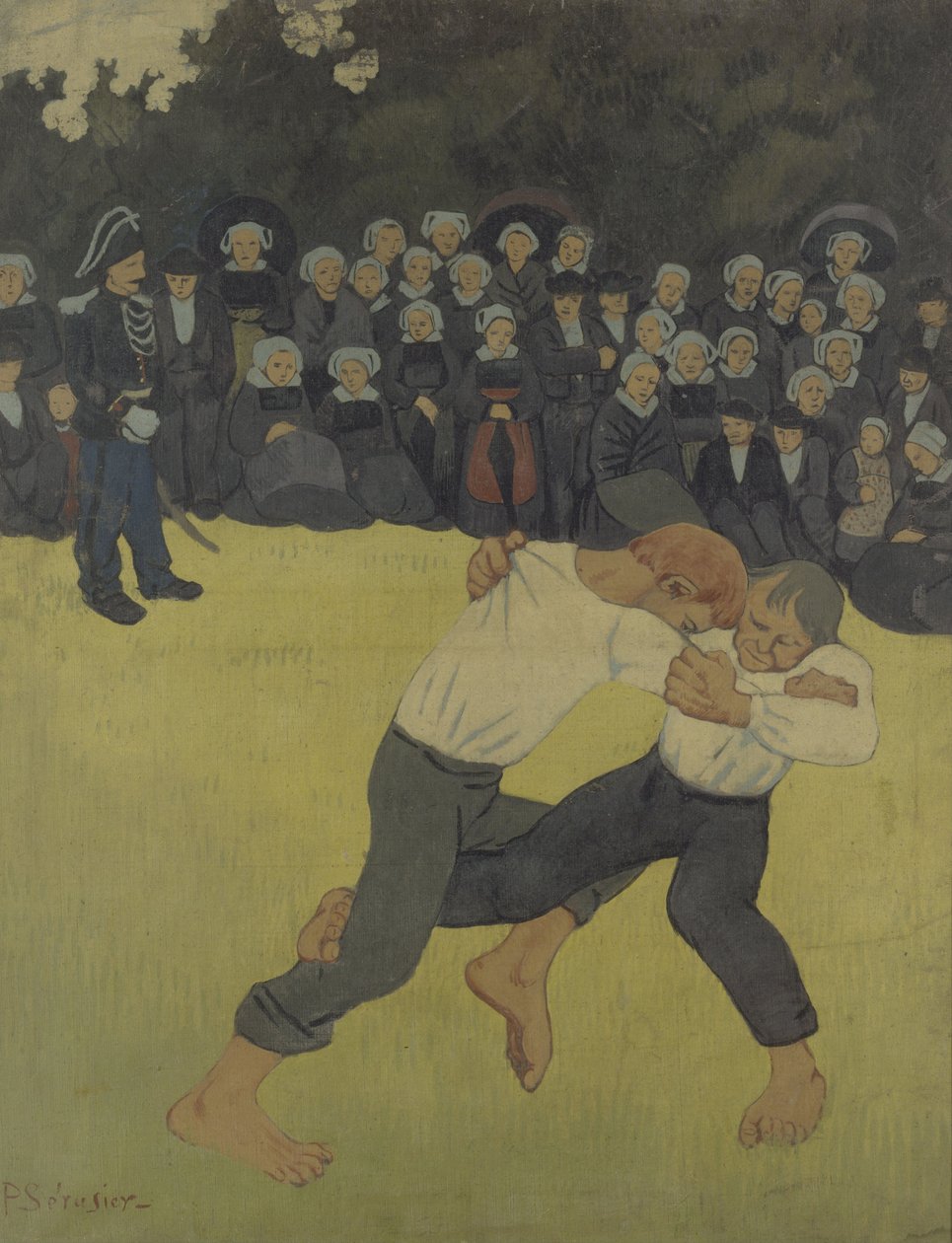 Breton Wrestling, 1890-1891 tekijältä Paul Sérusier