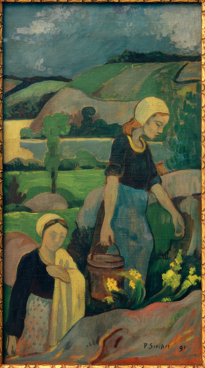 Nuoret pesijättäret tulossa joelta ylös. tekijältä Paul Sérusier