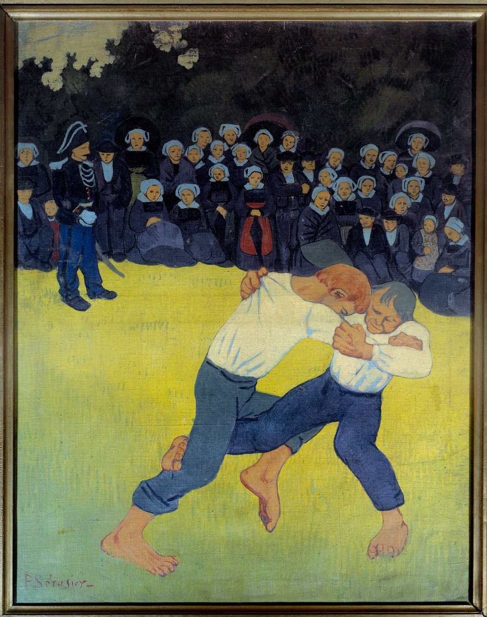 Bretonien taistelu Paul Serusierin (1863-1927) maalaus 1890 su. 0,92x0,73 m Pariisi, Orsay-museo tekijältä Paul Sérusier