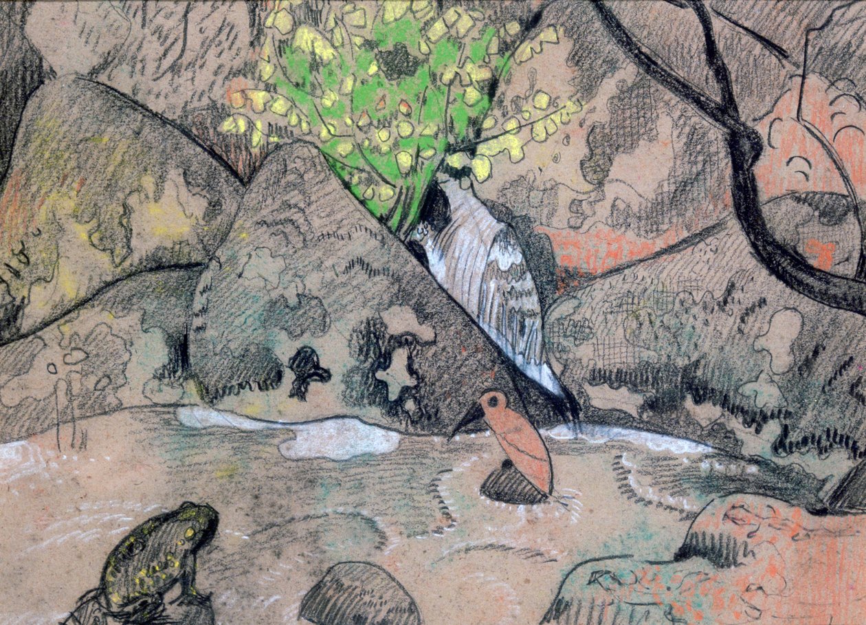 Maisema linnun ja rupikonnan kanssa, c1883-1927 tekijältä Paul Sérusier