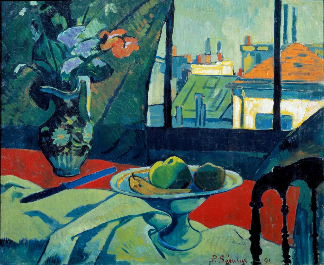 Asetelma, taiteilijan työpaja Paul Serusierin (1863-1927) maalaus 1891 su. 0,6x0,73 m Pariisi, musee d