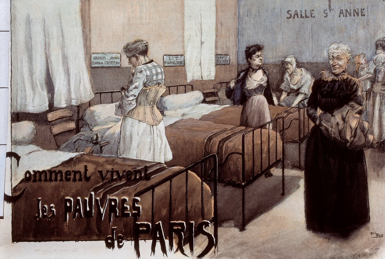 Pariisin köyhät, 1900-luvun alku (piirustus) tekijältä Paul Thiriat