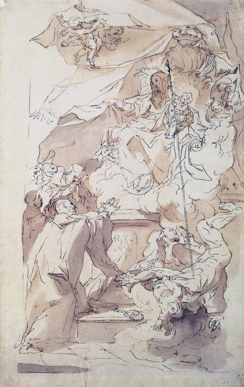 Neitsyt ja Jeesus-lapsi bernhardin kanssa, 1700-luku. tekijältä Paul Troger