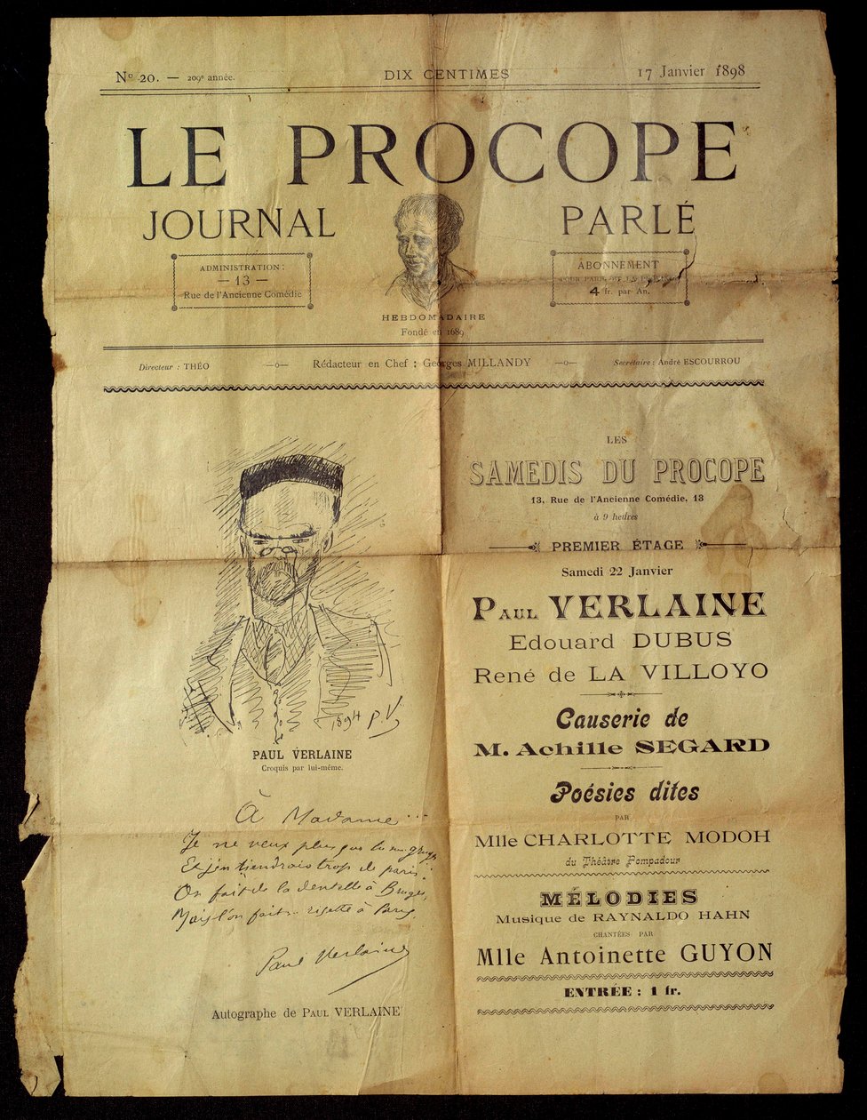 Journal du Procope, pariisilainen kahvila tekijältä Paul Verlaine