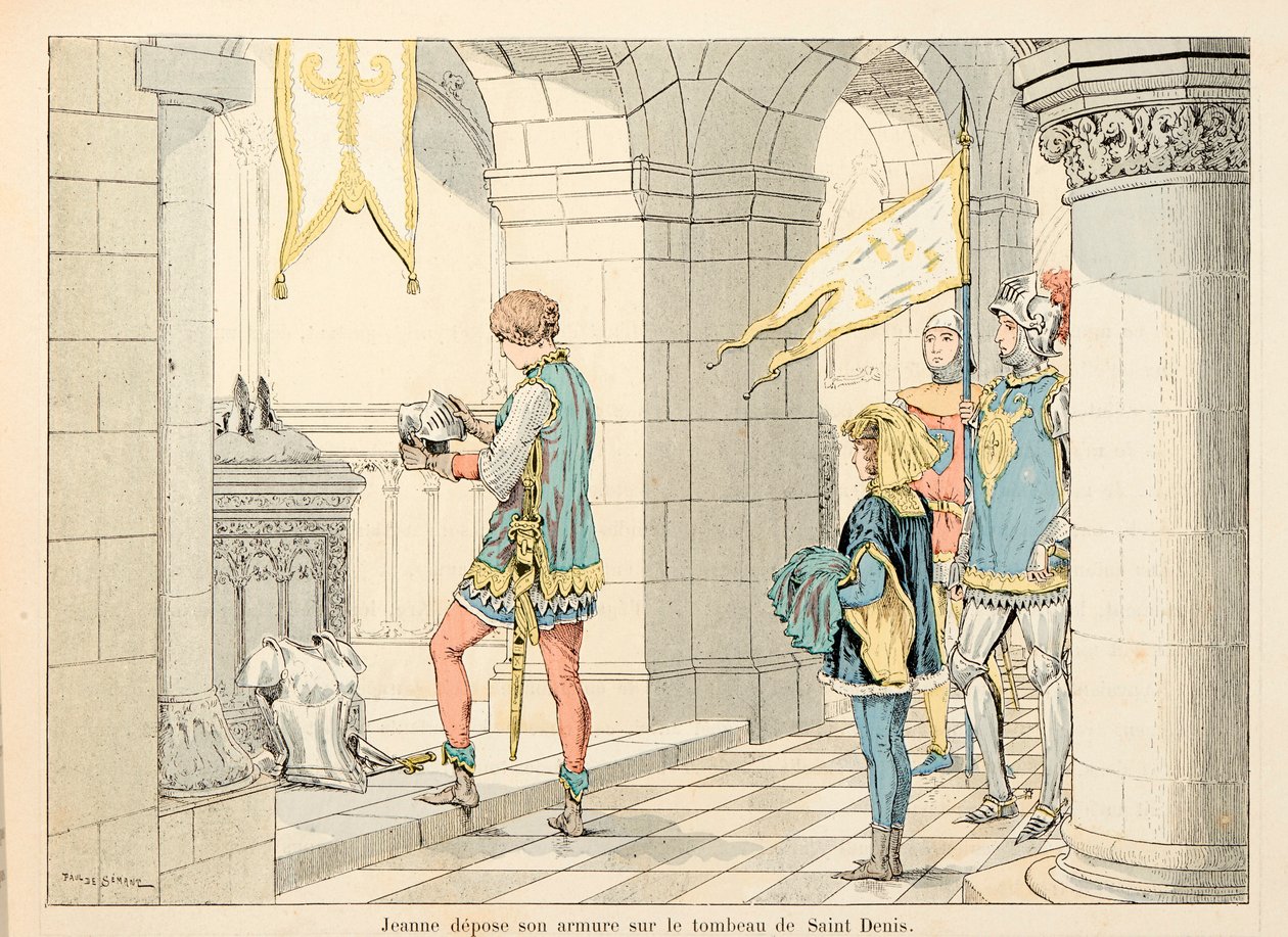 Kuvitus otettu Theodore Cahun kirjasta "" Jeanne of Arc "" ja kuvittanut Paul De Semant (1855-1915): Jeanne d