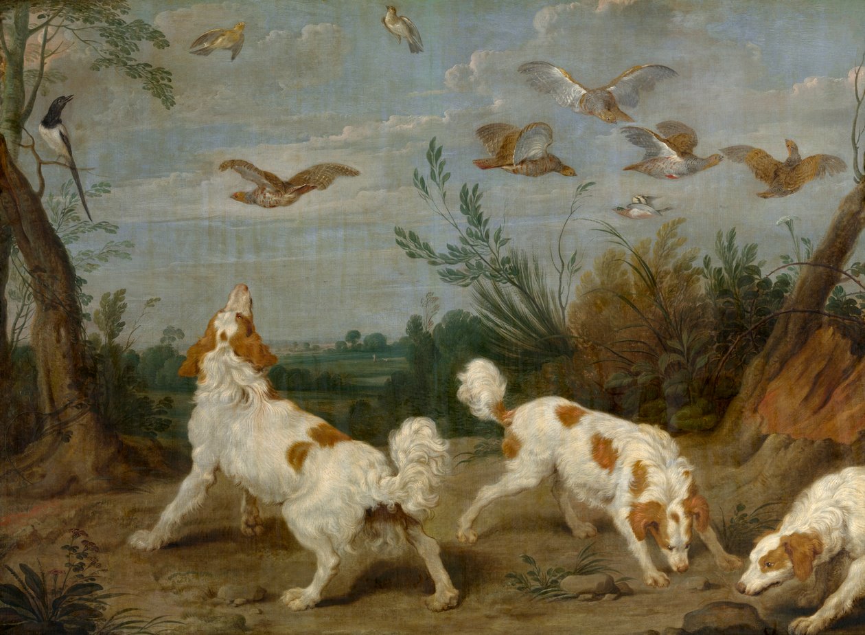 Partridge Hunt (öljy kankaalle) tekijältä Paul De Vos