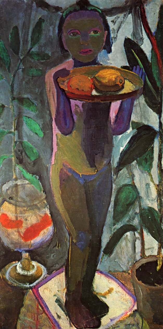 Kinderakt mit Goldfischglas tekijältä Paula Modersohn Becker