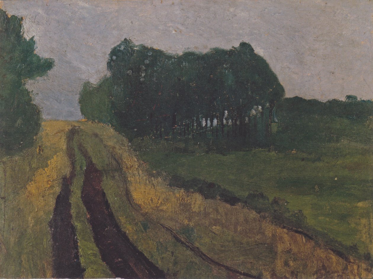 Ilta maisema mäntyjen kanssa tekijältä Paula Modersohn Becker