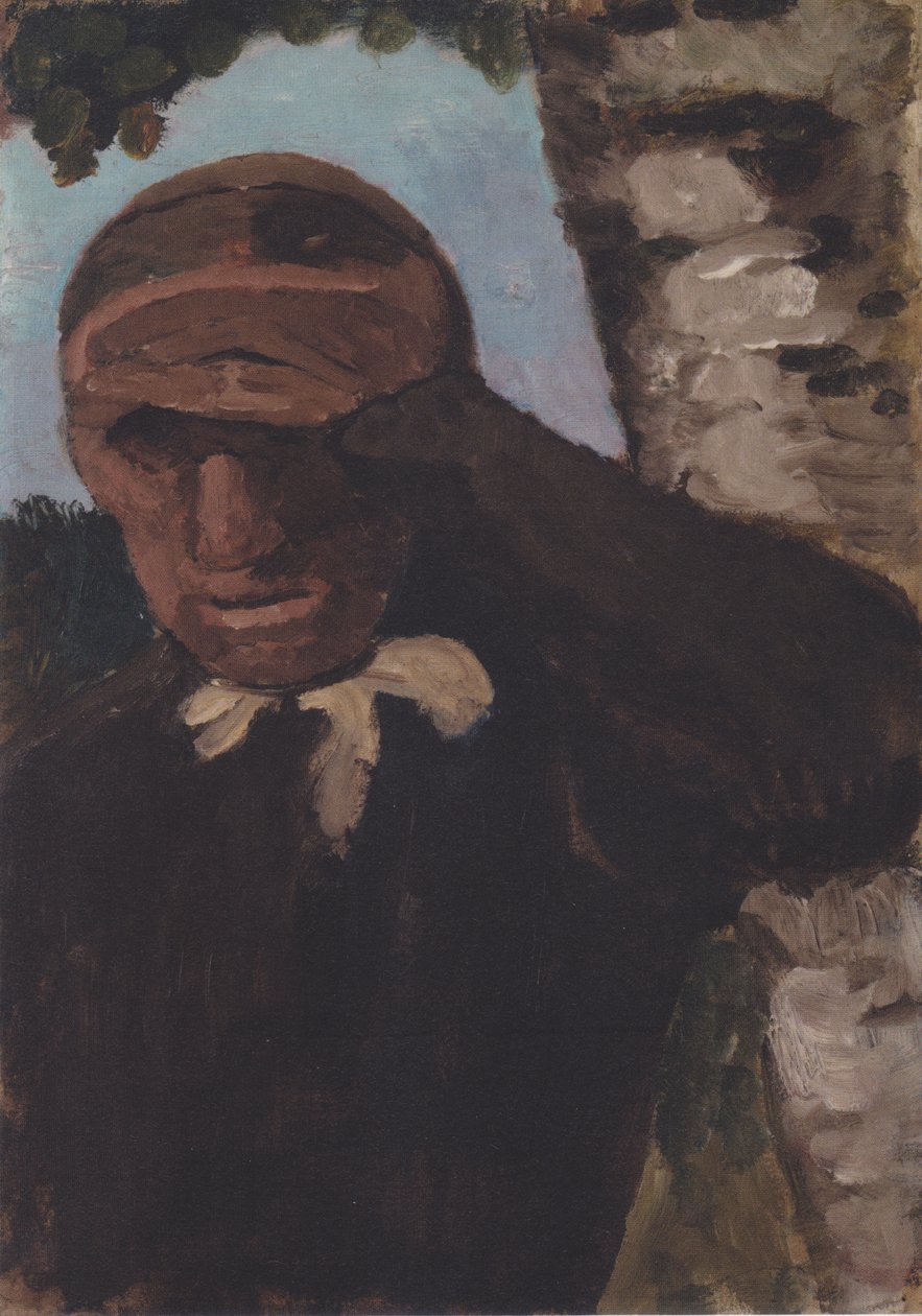 Vanha talonpoikaisnainen käsi otsalla tekijältä Paula Modersohn Becker