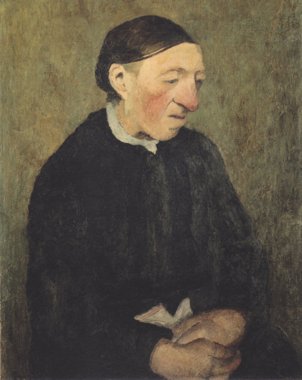 Vanha nainen nenäliinan kanssa tekijältä Paula Modersohn Becker