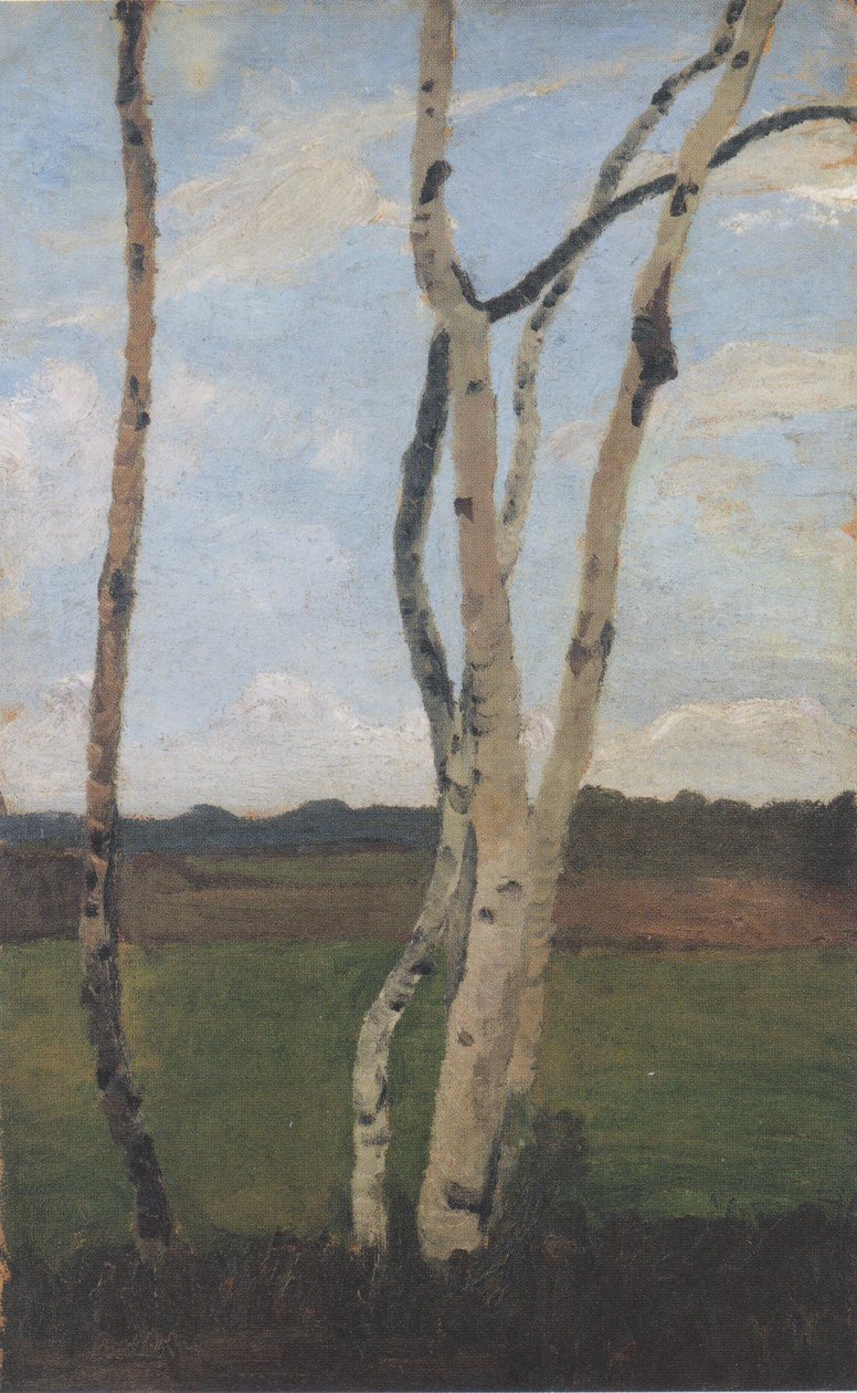 Koivunrungot maiseman edessä tekijältä Paula Modersohn Becker