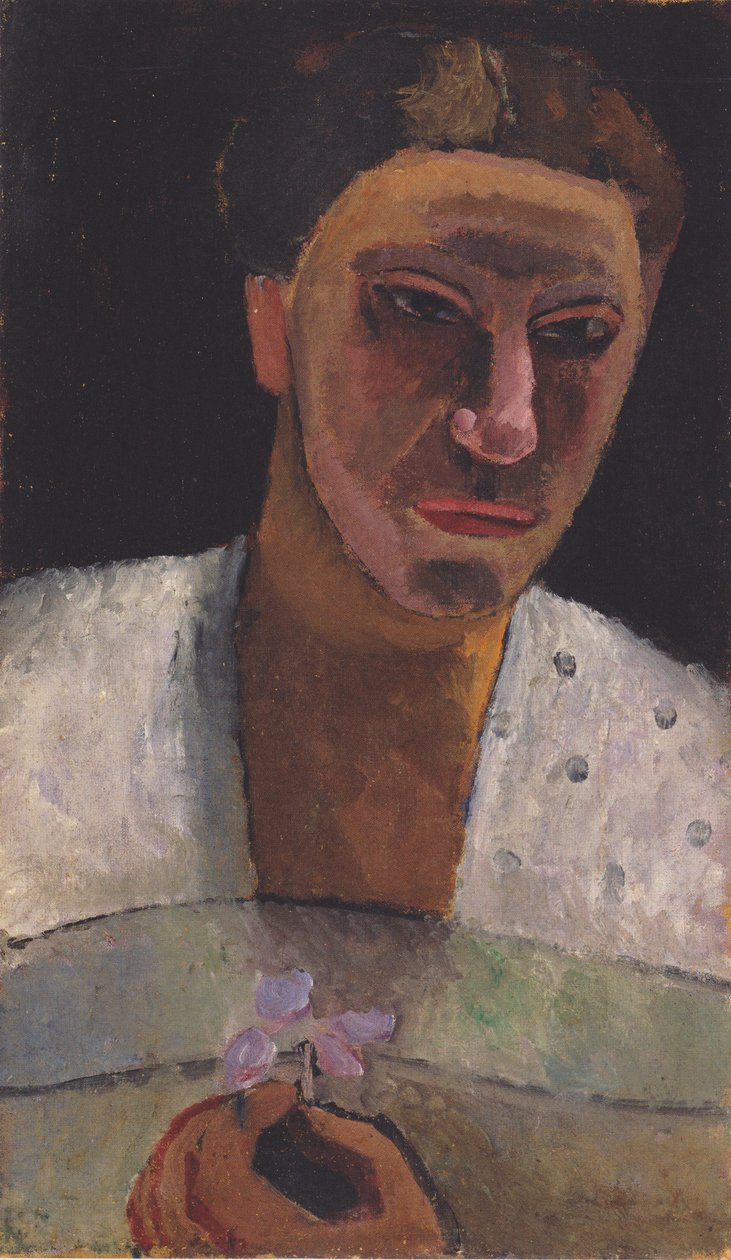 Rintakuva Lee Hoetger ja kukka tekijältä Paula Modersohn Becker