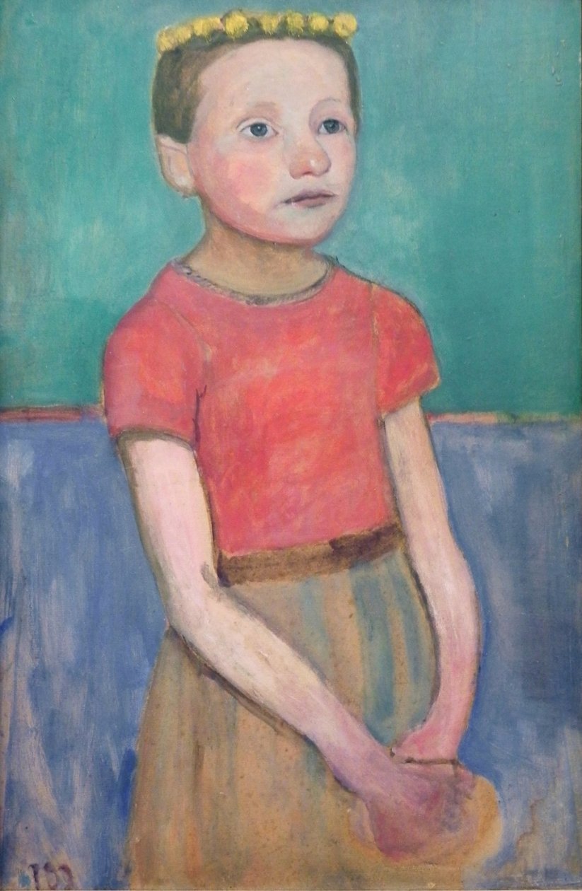 Brustbild eines ca. 12-jährigen italienischen Mädchens tekijältä Paula Modersohn Becker