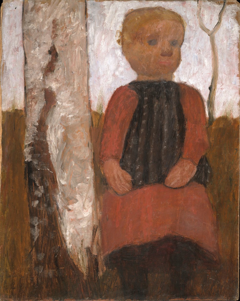 Kiltti rotem Kleid am Birkenstamm tekijältä Paula Modersohn Becker
