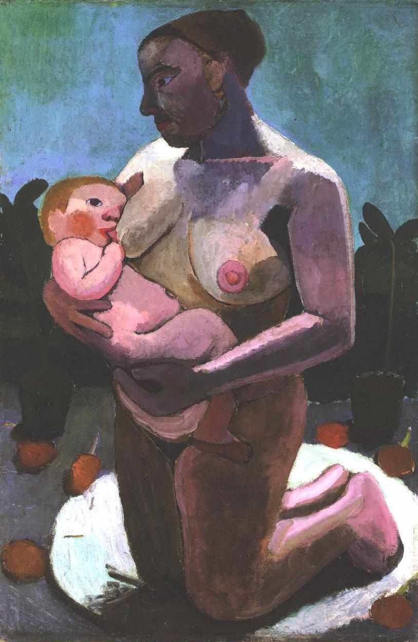 Kniende Mutter on Kind tekijältä Paula Modersohn Becker