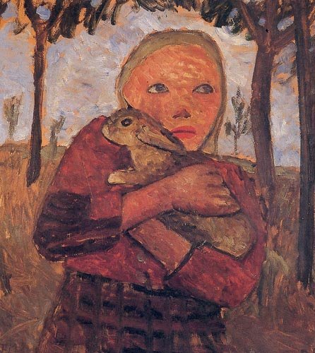 Tyttö kanin kanssa tekijältä Paula Modersohn Becker