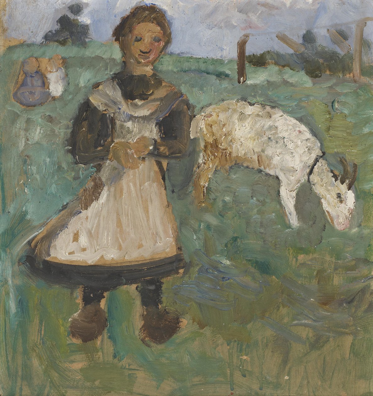 Mädchen mit Ziege tekijältä Paula Modersohn Becker