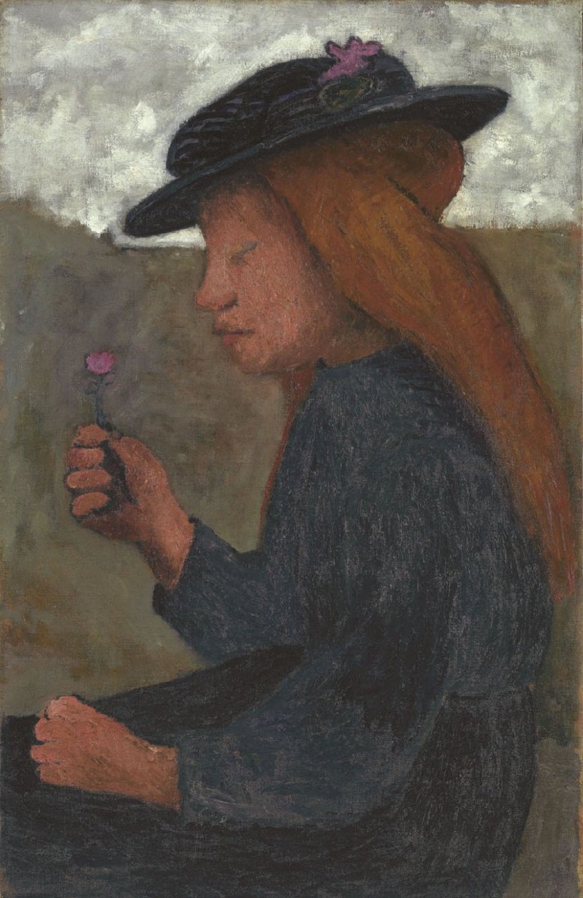 Mädchen mit schwarzem Hut tekijältä Paula Modersohn Becker