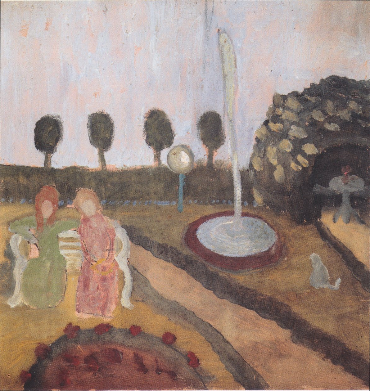 Kaksi naista puutarhassa suihkulähteen kanssa1 tekijältä Paula Modersohn Becker