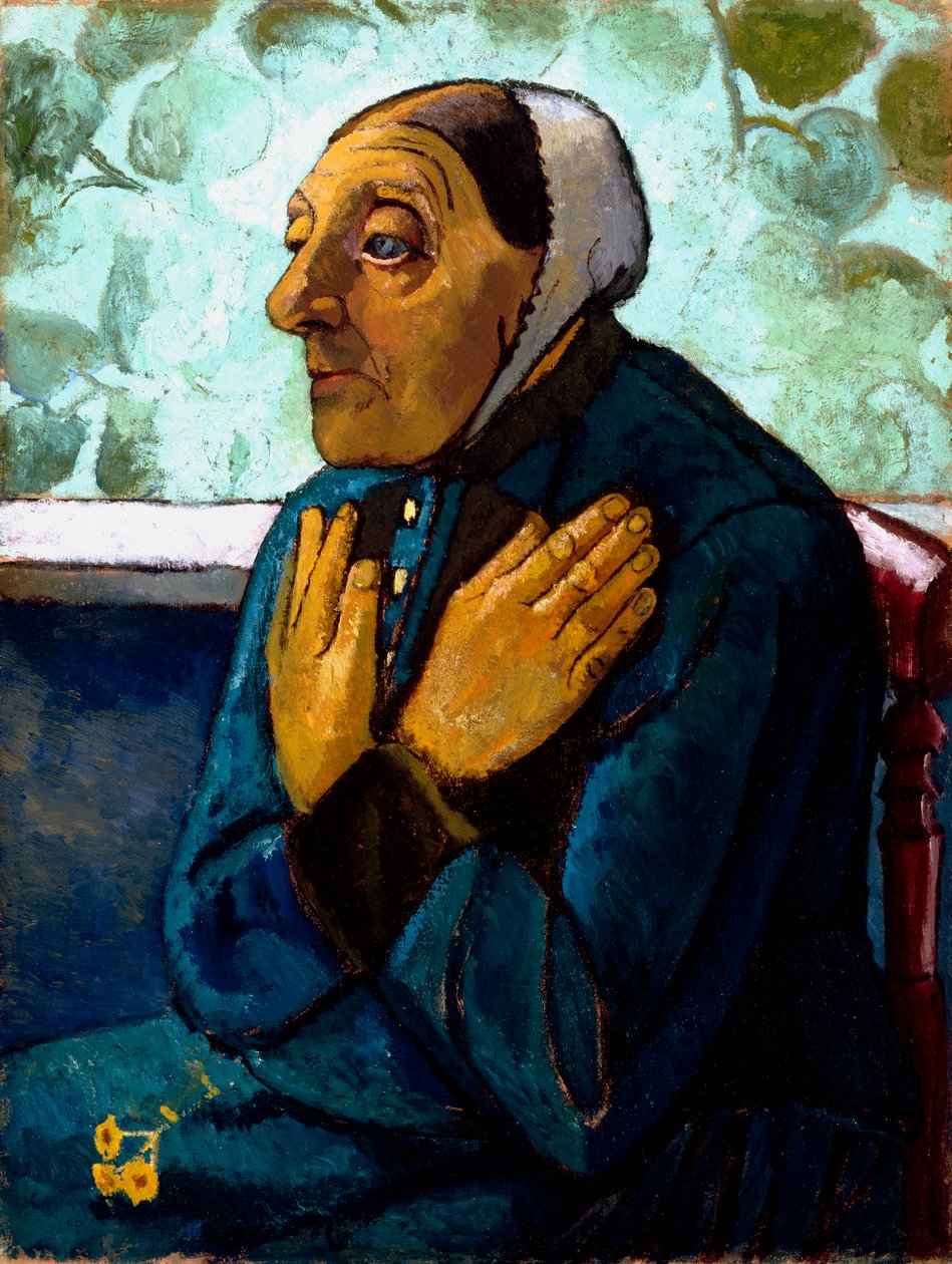 Vanha talonpoikanainen, n. 1905 tekijältä Paula Modersohn Becker