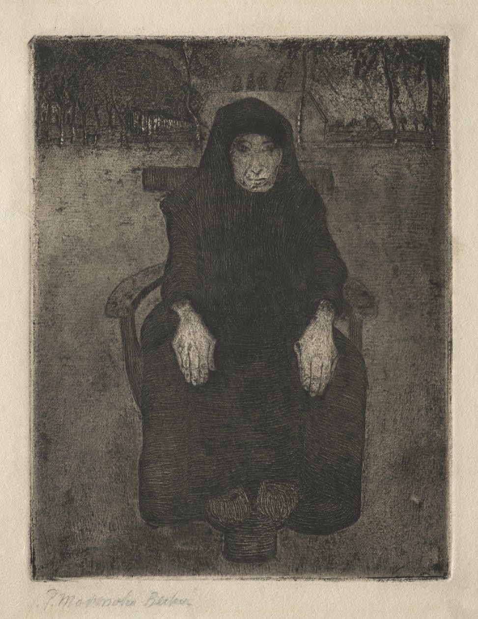 Istuva vanha nainen tekijältä Paula Modersohn-Becker