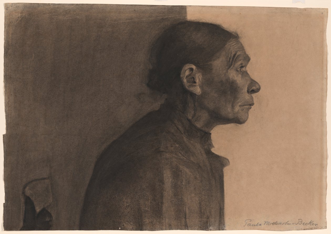 Nainen profiilissa, oikealle käännettynä tekijältä Paula Modersohn-Becker