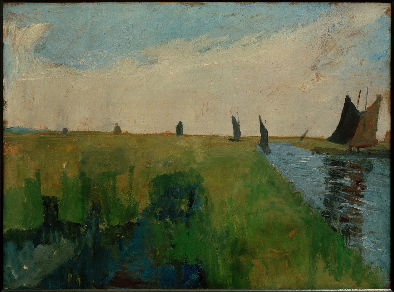 Hammen maisema turveproomuineen tekijältä Paula Modersohn Becker