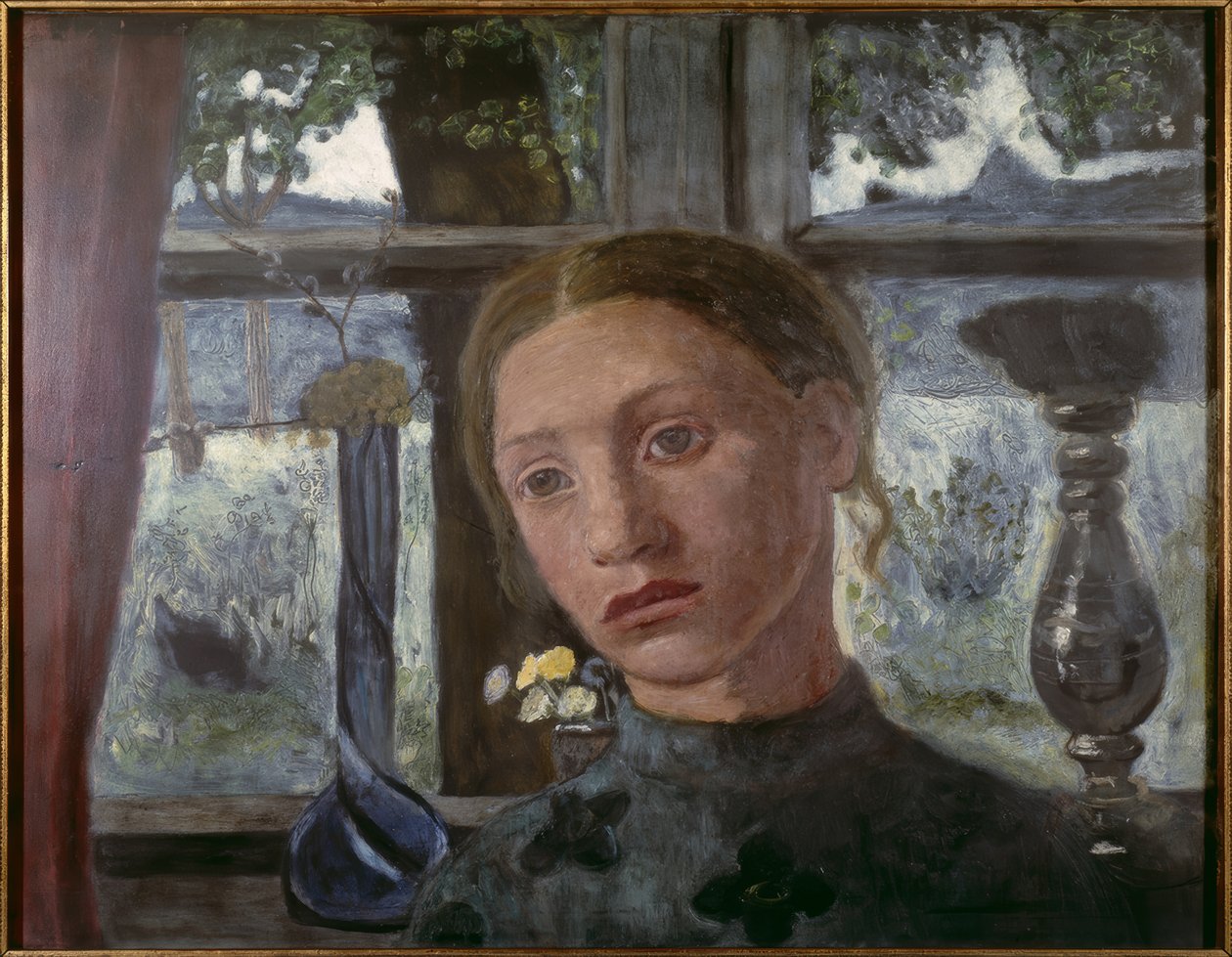 Tytön pää ikkunan edessä tekijältä Paula Modersohn Becker
