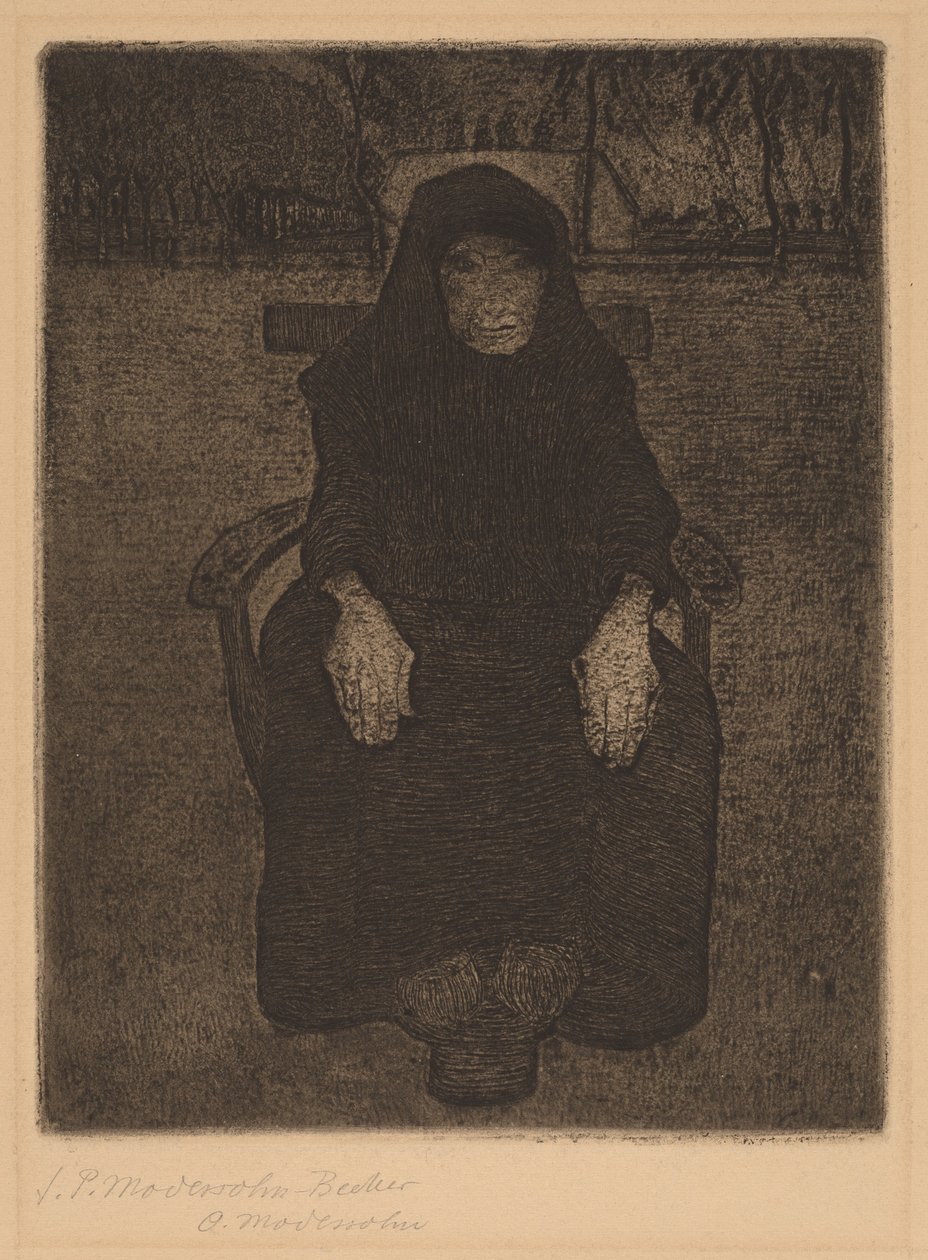 Istuva vanha nainen tekijältä Paula Modersohn Becker