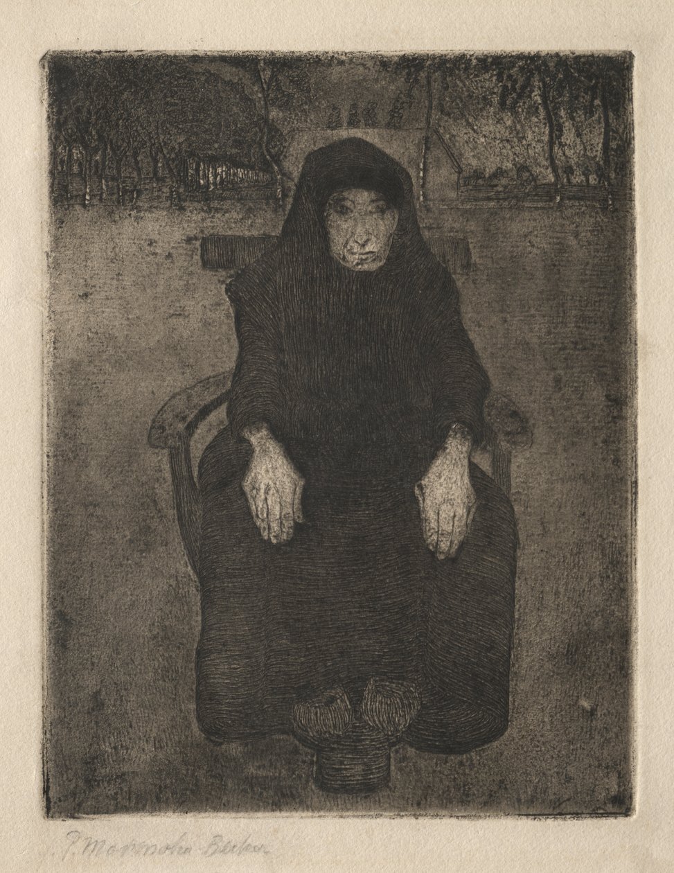 Istuva vanha nainen tekijältä Paula Modersohn Becker