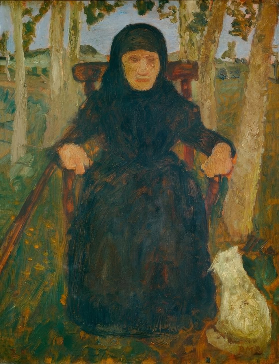 Sitzende Alte mit Katze tekijältä Paula Modersohn Becker