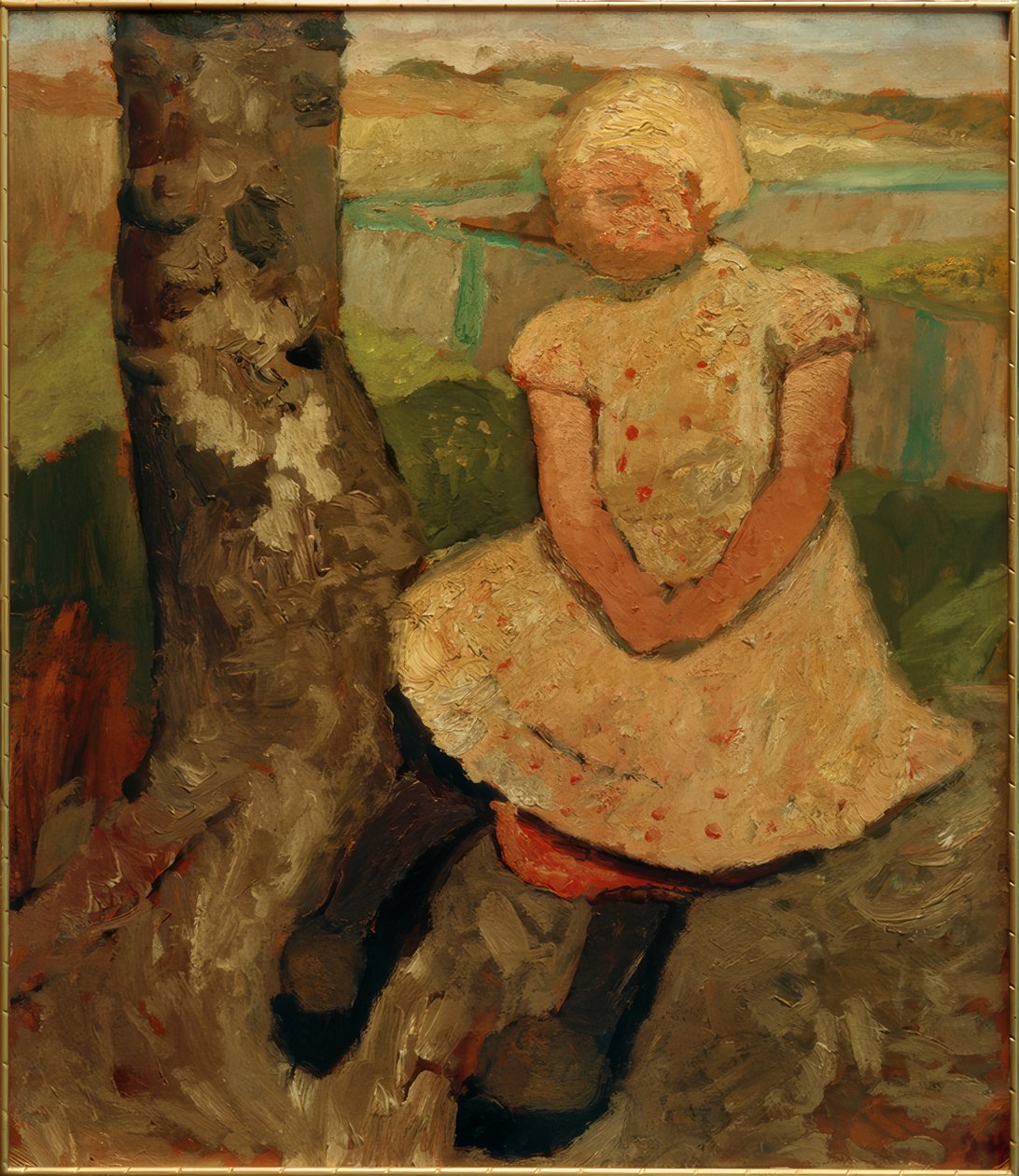 Istuva lapsi puun alla tekijältä Paula Modersohn Becker