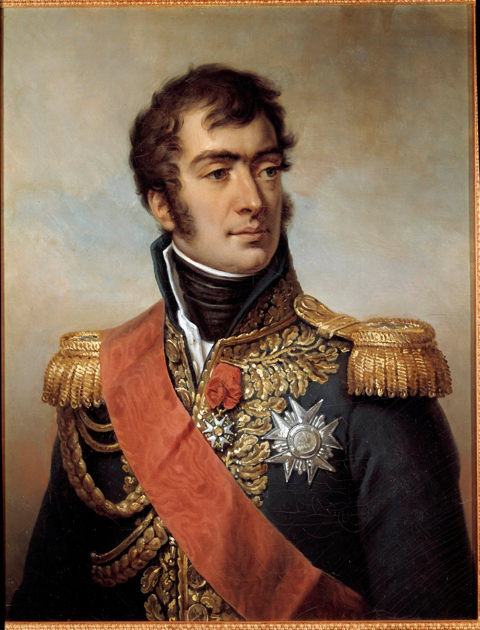 Auguste Frederic Louisin (Auguste-Frederic-Louis) muotokuva Viesse de Marmontista, Raguse Marechalin keisarikunnan herttuasta vuonna 1809 (1774-1852) - edustettuna univormussa Kunnialegioonan laatalla restauroinnin aikana. Paulin Jean-Baptisten maalaus tekijältä Paulin Jean Baptiste Guerin