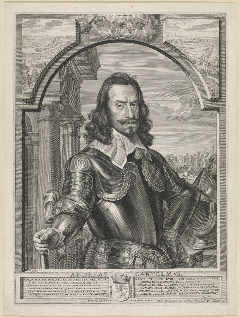 Paulus Pontiuksen kaiverrettu muotokuva Andreas Cantelmosta Michaelina Woutiersin jälkeen (1643) tekijältä Paulus Pontius