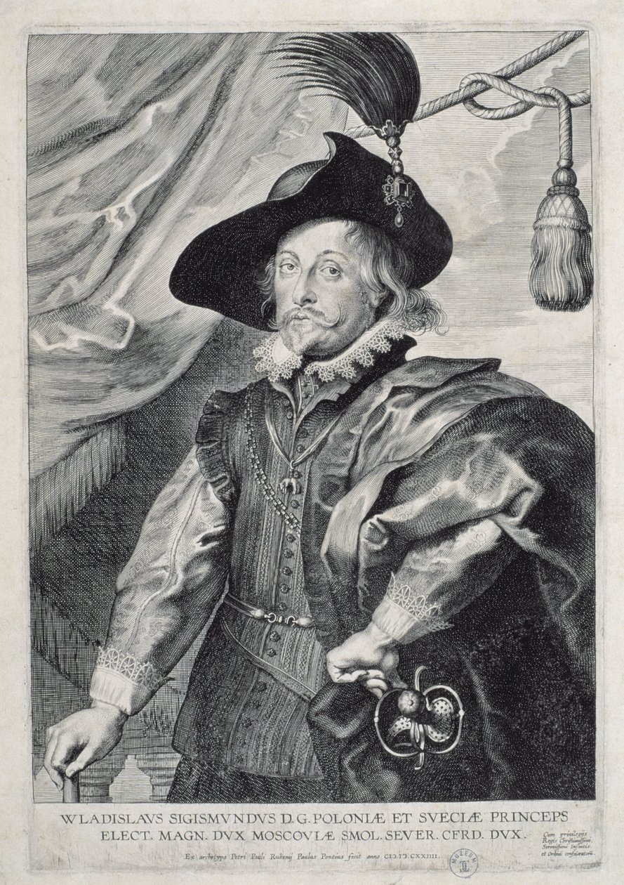 Vladislav IV Vaasa (1595-1648) Puolan kuningas, 1624 tekijältä Paulus Pontius