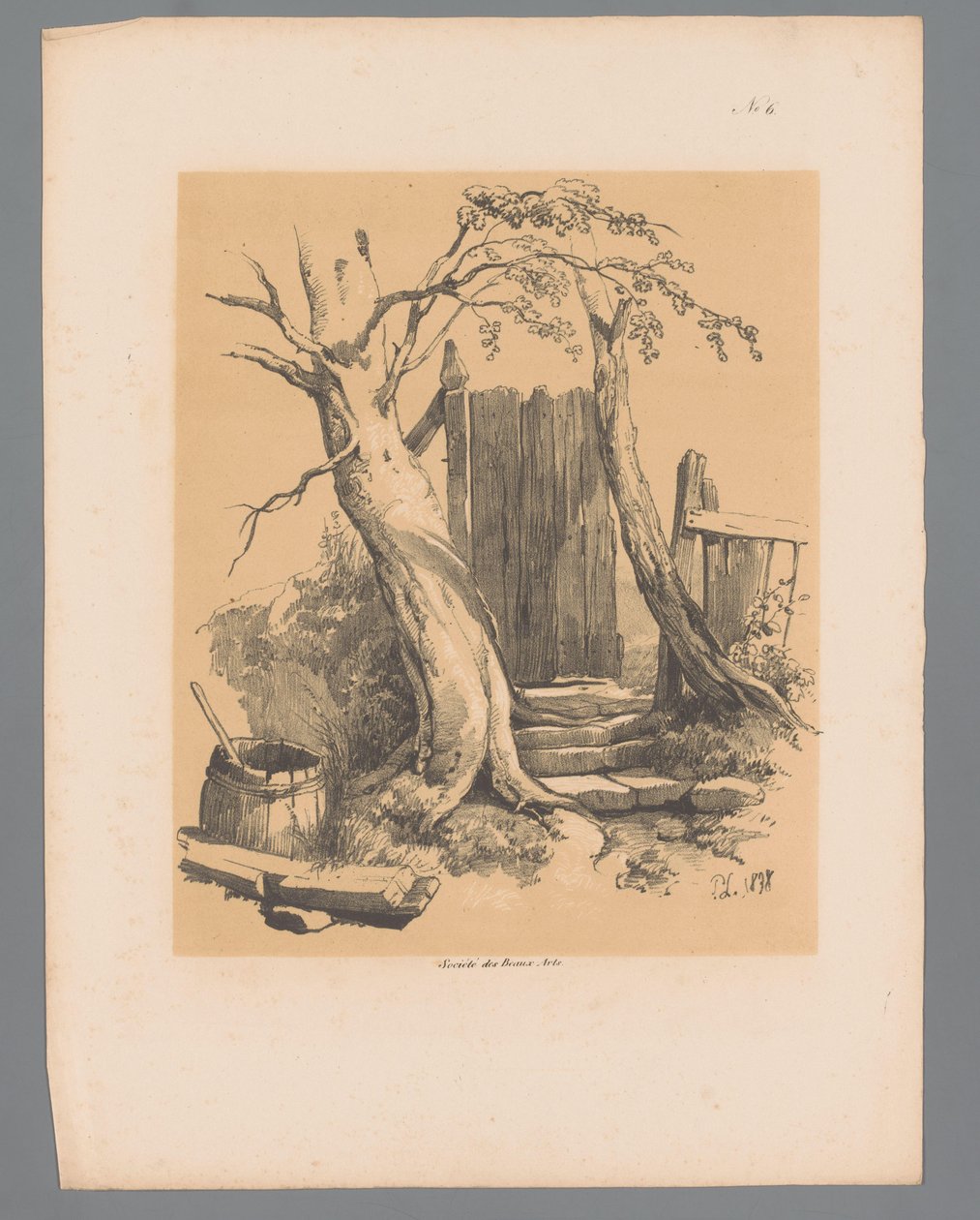 Tanca entre dos arbres Picturesque Faces de Paulus Lauters (títol de la sèrie) Etrennes pittoresques pour 1839, per Lauters (títol de la sèrie) acabat tekijältä Paulus Lauters