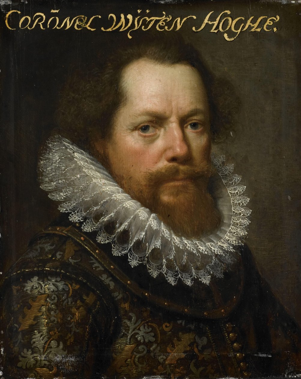 Anthonie van Utenhoven muotokuva, lordi van Rijnesteyn, armeijan eversti ja Oostenden kuvernööri tekijältä Paulus Moreelse (workshop of)