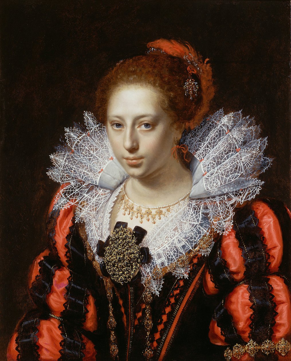 Nuoren naisen muotokuva, n. 1620. tekijältä Paulus Moreelse