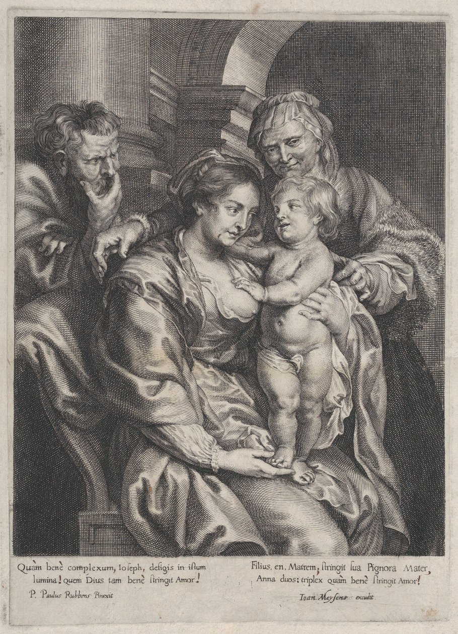 Pyhä perhe Pyhän Annan kanssa, n. 1620-70, n. 1620-70. tekijältä Paulus Pontius
