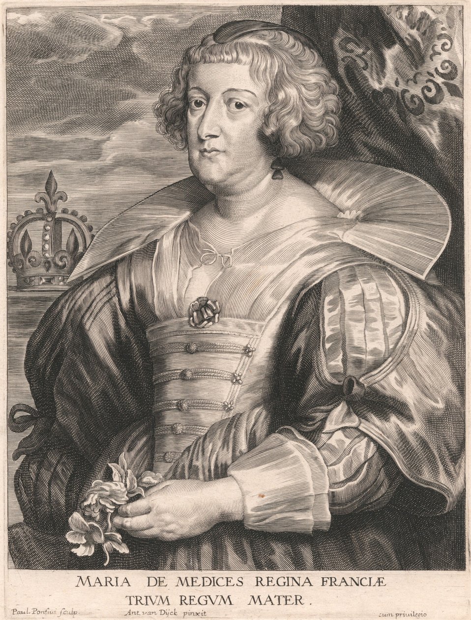 Marie de Medicis, Ranskan kuningatar, kolmen kuninkaan äiti tekijältä Paulus Pontius