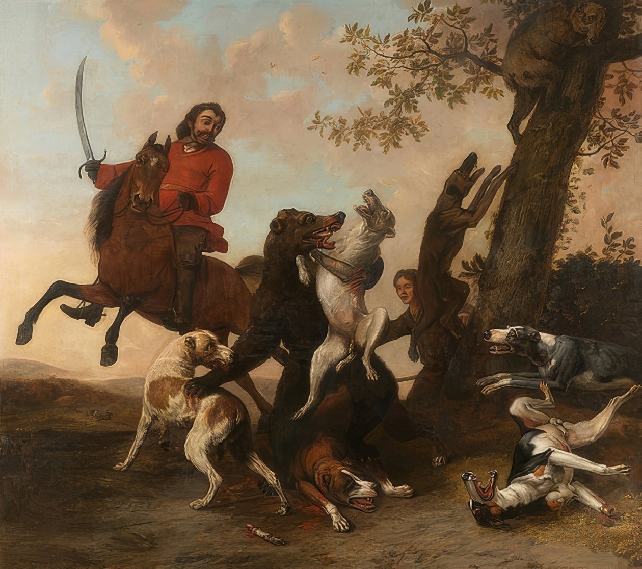 Karhunmetsästys. 1649 tekijältä Paulus Potter