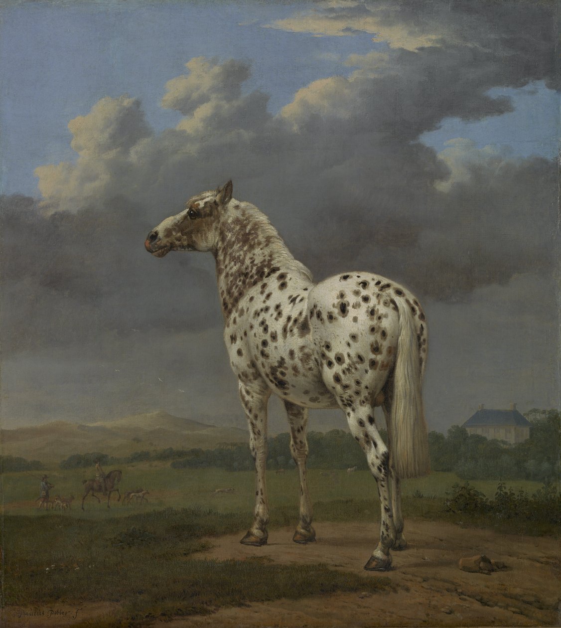 "Piebald"-hevonen, n. 1650-1650 (öljy kankaalle) tekijältä Paulus Potter