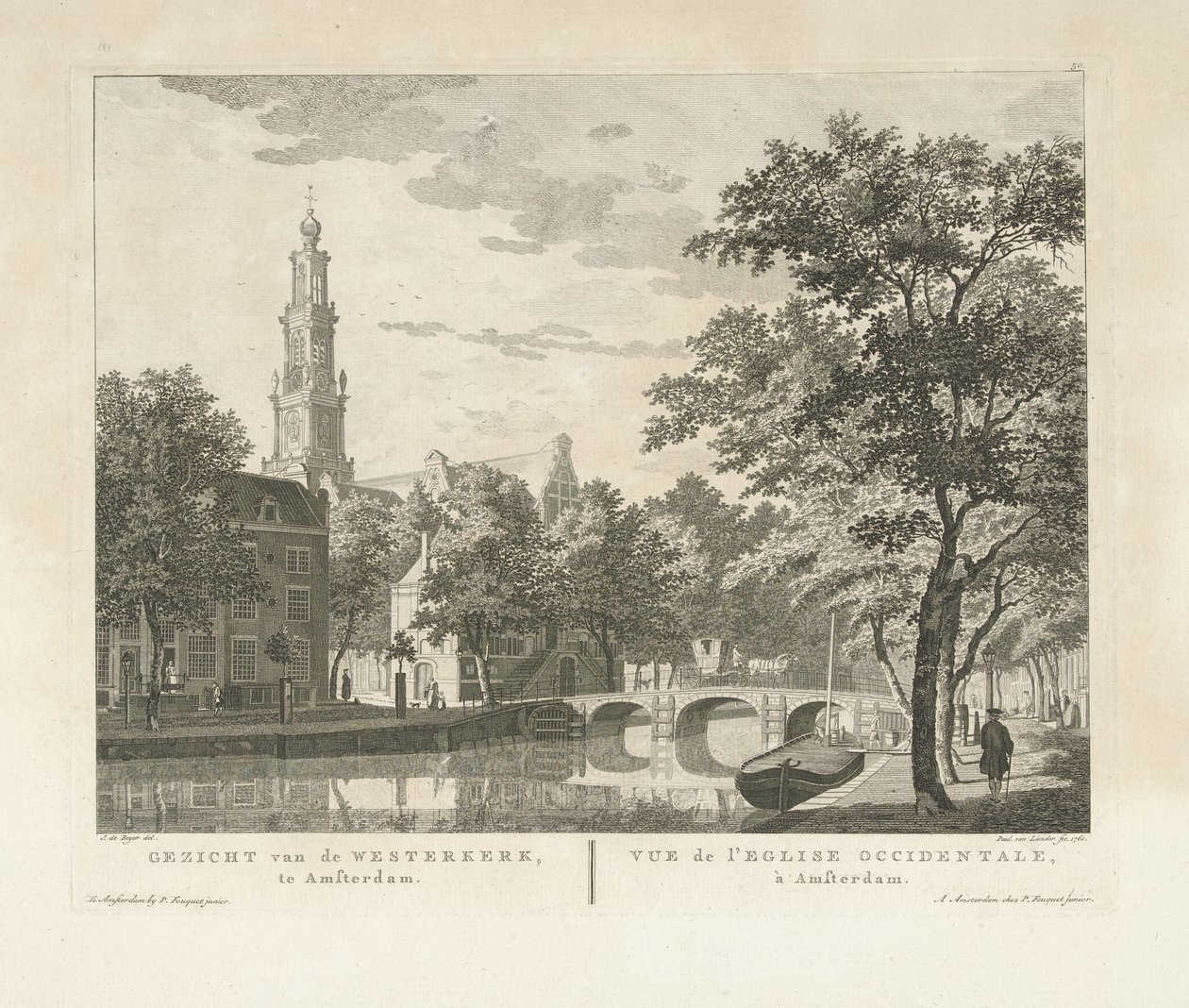 Näkymä Westerkerkille ja Westerhalille Keizersgrachtilta katsottuna Näkymä Westerkerkille, Amsterdamissa / Vue de l