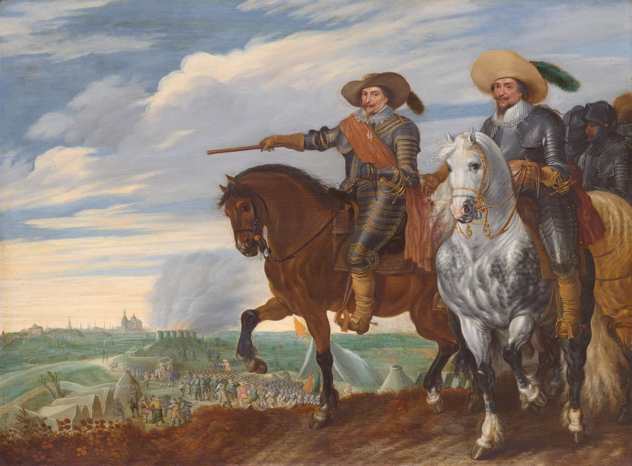 Fredrik Henrik ja Ernst Casimir Nassau-Dietzin Ernst Casimir Hertogenboschin piirityksessä. tekijältä Pauwels van Hillegaert