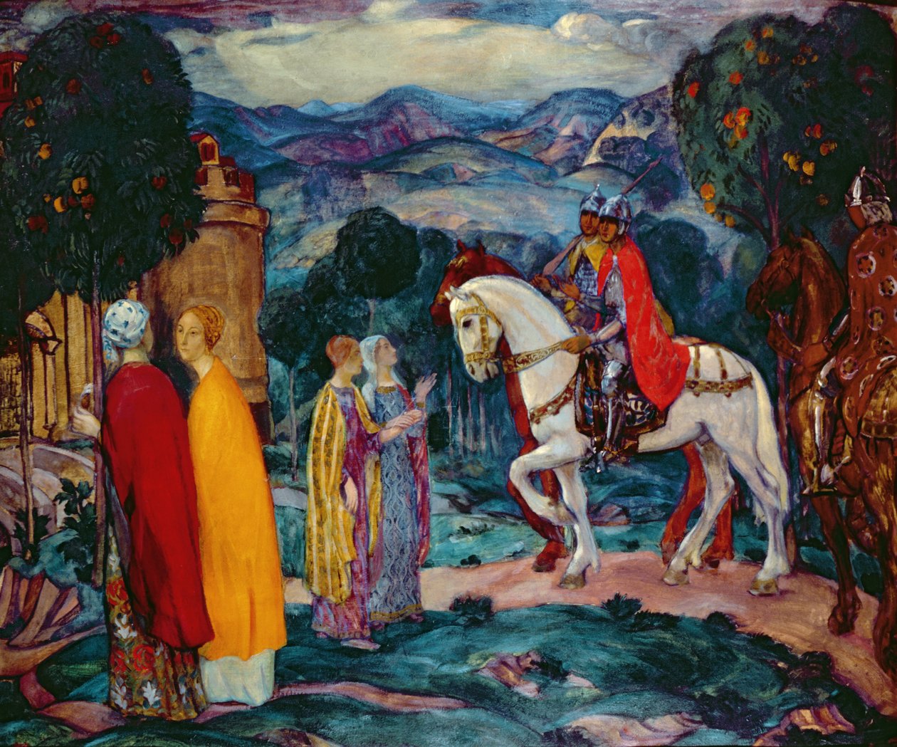 Kokous, 1913 (öljy pahville) tekijältä Pavel Semenovich Naumov
