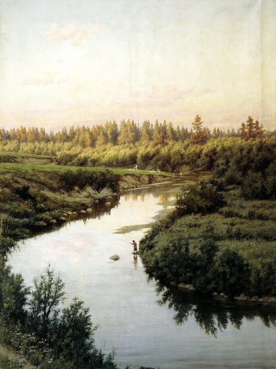 Joki maisema tekijältä Pavel Alexandrovich Briullov