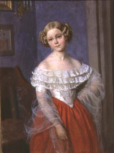 Olga Ivanovna Demonkalan (1840-1927) muotokuva 1851 (öljy kankaalle) tekijältä Pavel Andreevich Fedotov