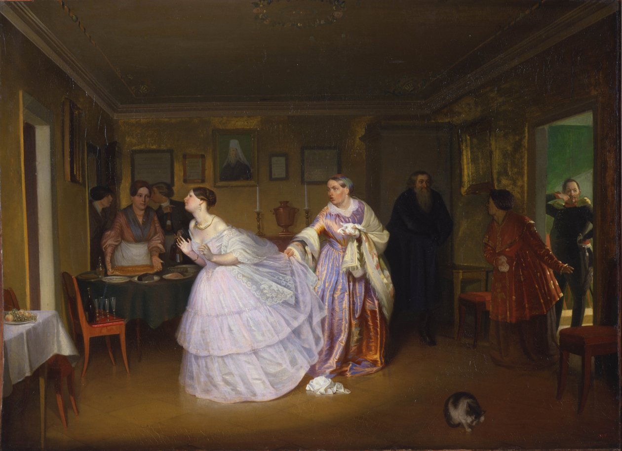 Majuri tekee ehdotuksen, 1851 tekijältä Pavel Andreevich Fedotov