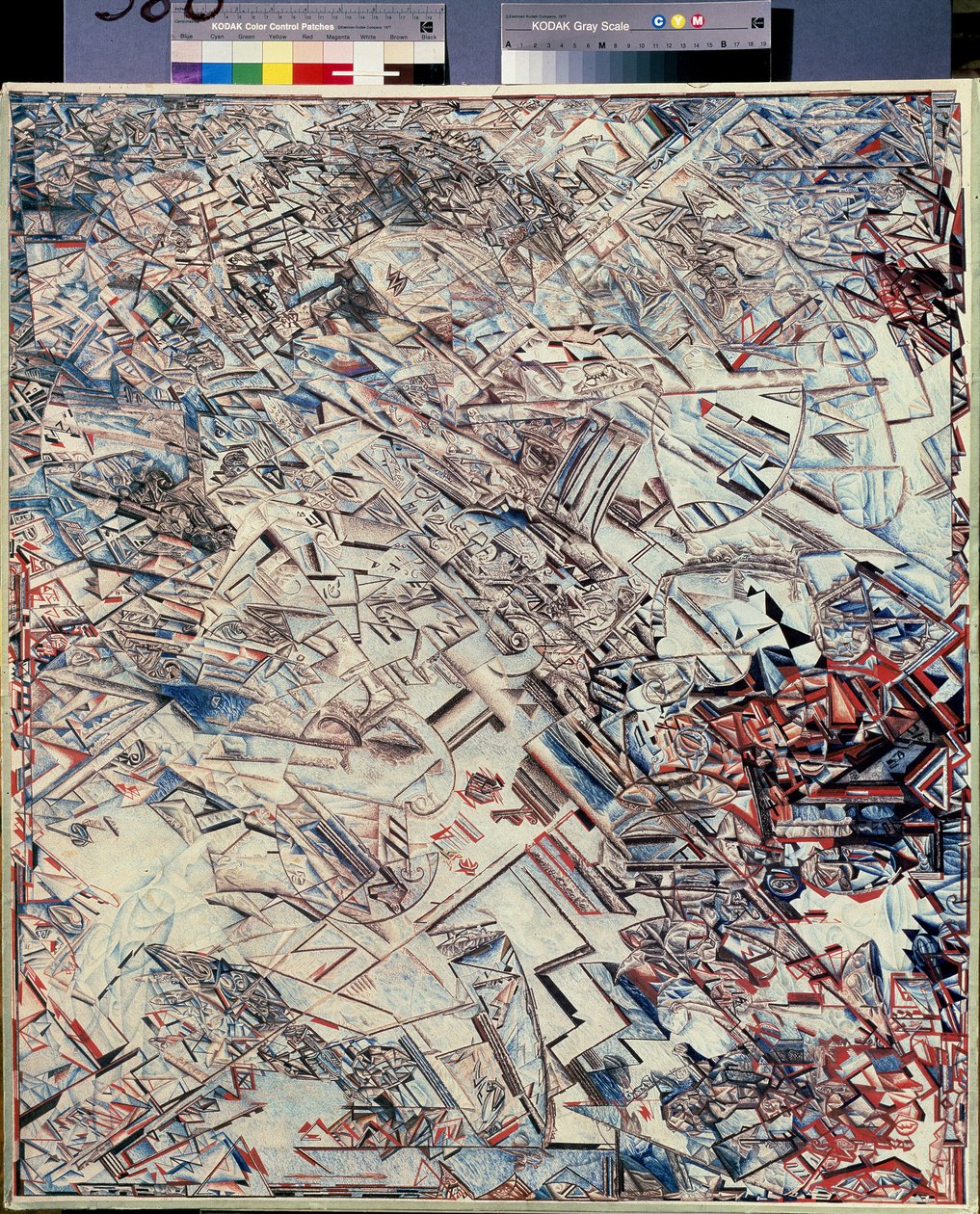 Sävellys. Pavel Nikolajevitš Filonovin (1883-1941) maalaus, öljy kankaalle, venäläinen taide, avantgarde, abstrakti taide. Venäjän valtionmuseo, Pietari. tekijältä Pawel Nikolajewitsch Filonow